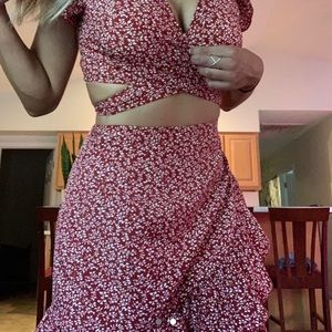 matching crop and skirt set